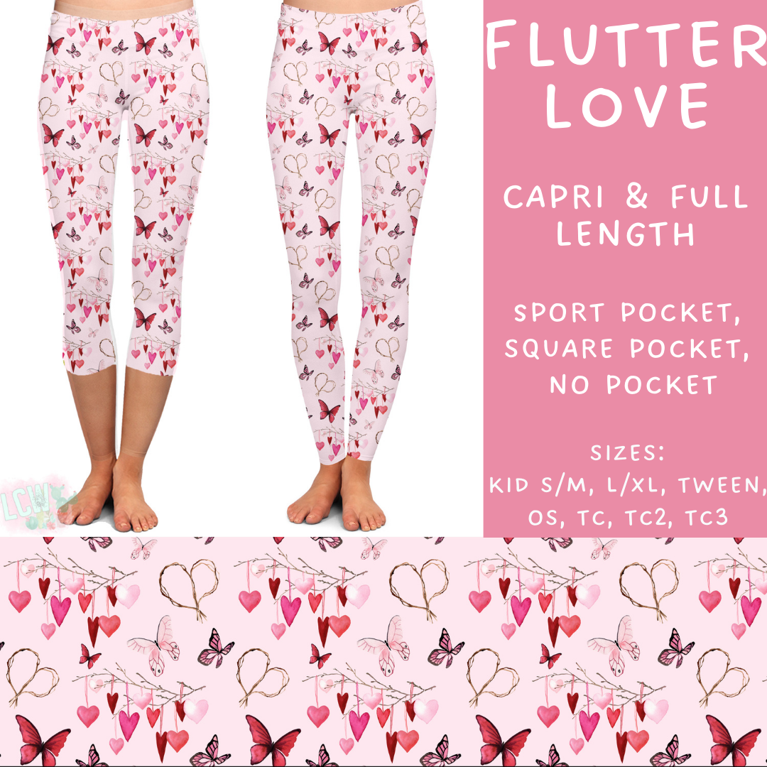 Batch #252 - Valentines Day - Closes 12/11 - ETA late Jan - Flutter Love Full and Capri Length Leggings