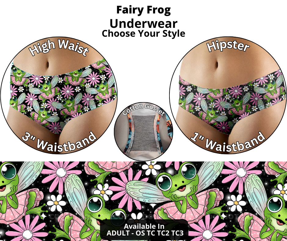 Preorder! Closes 12/12. ETA Feb. Fairy Frog Hipster & High Waist Underwear