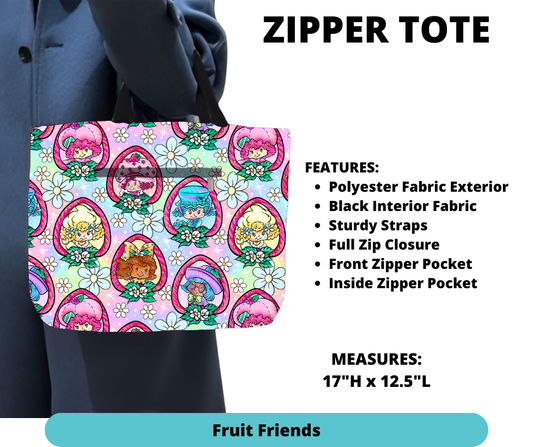 Preorder! Closes 12/4. ETA Feb. Fruit Friends Zipper Tote