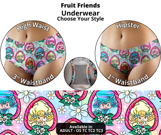 Preorder! Closes 12/12. ETA Feb. Fruit Friends Hipster & High Waist Underwear