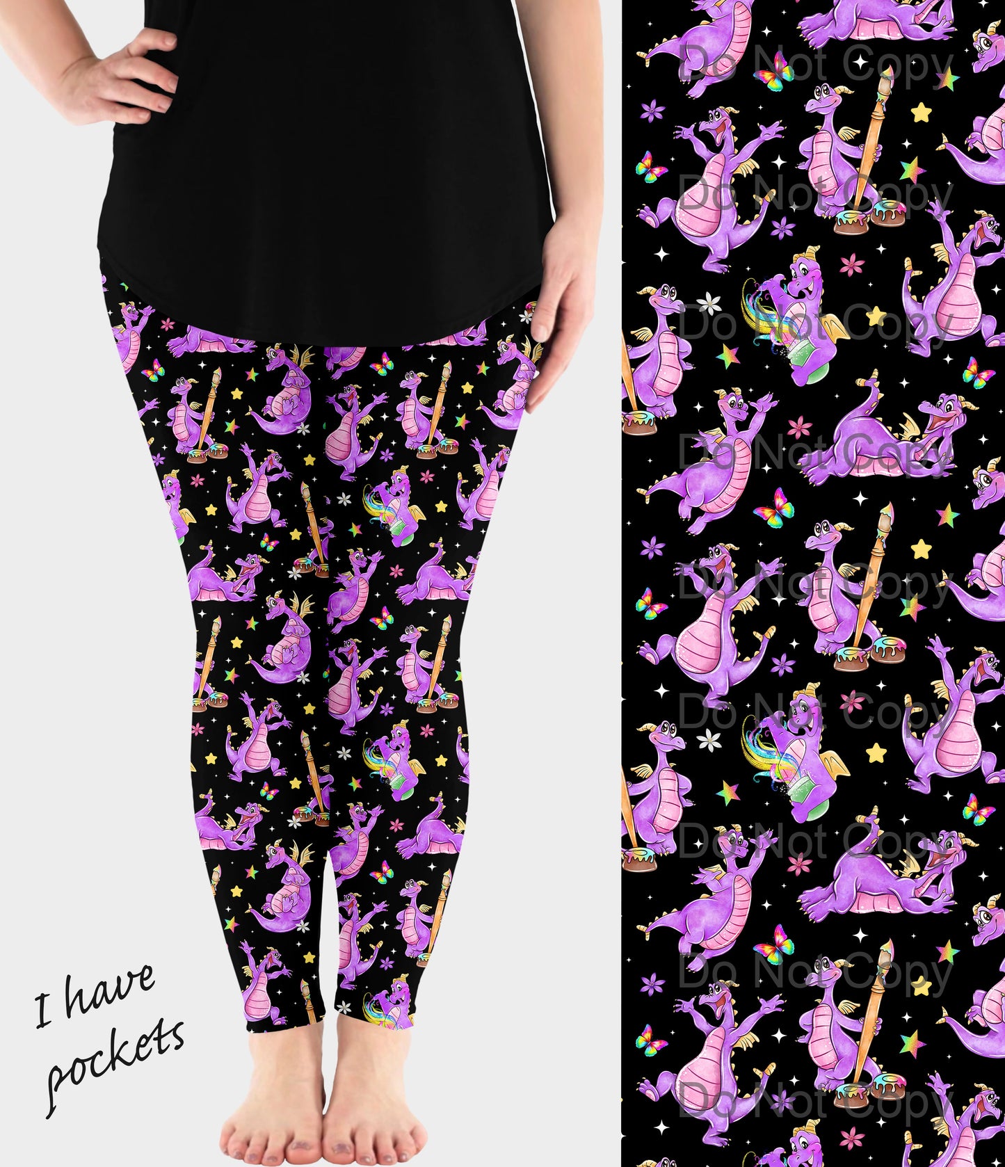 RTS - Fun Dragon Leggings w/ Pockets