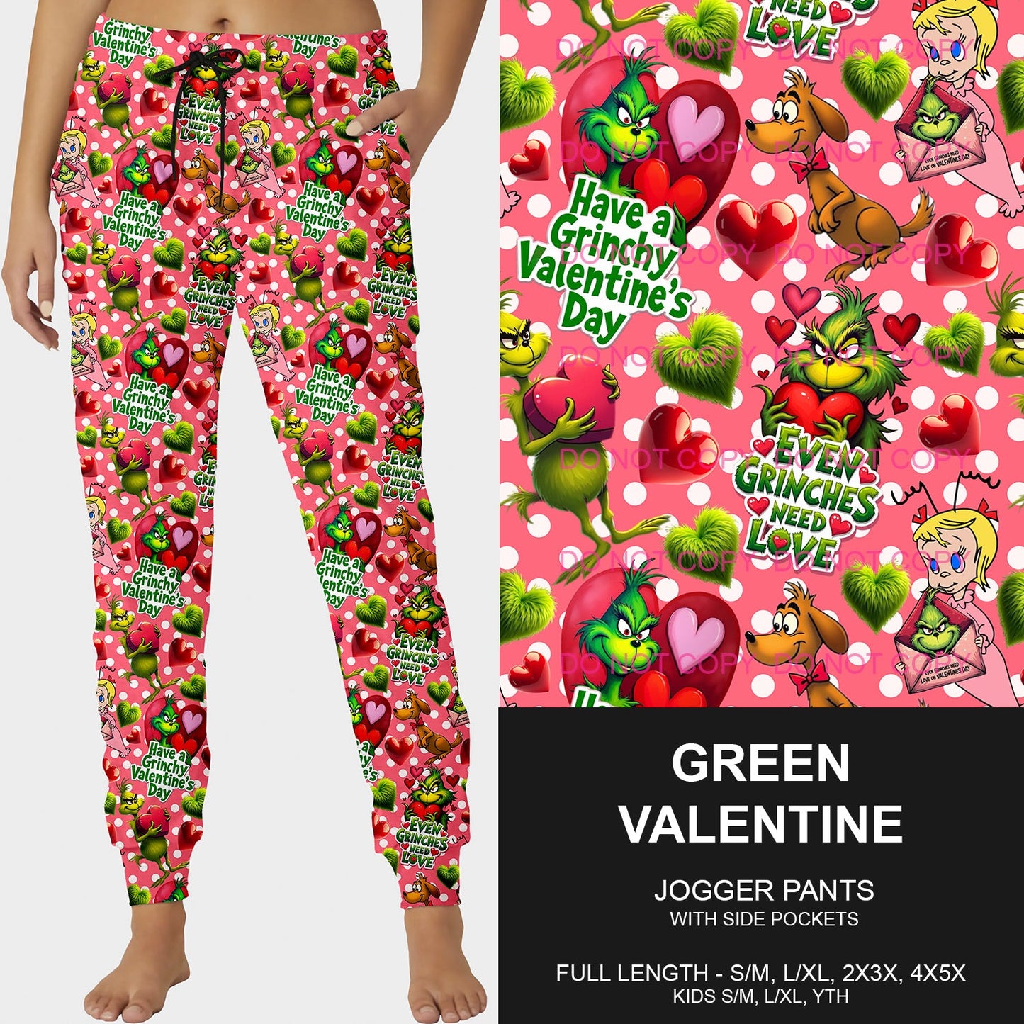 B197 - Preorder Green Valentine Joggers (Closes 12/01. ETA late Jan.)