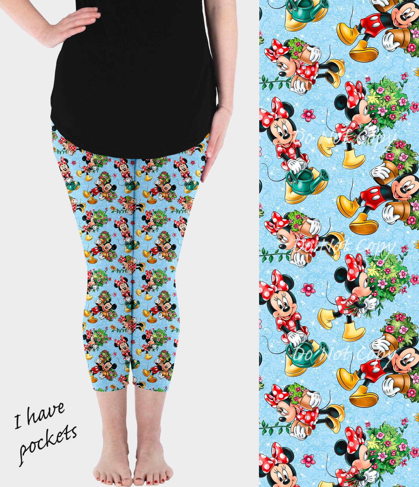 RTS - Garden Mouse Capri Leggings w/ Pockets