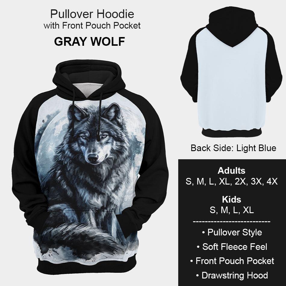 B199 - Preorder Gray Wolf Hoodie (Closes 12/11. ETA mid Feb.)