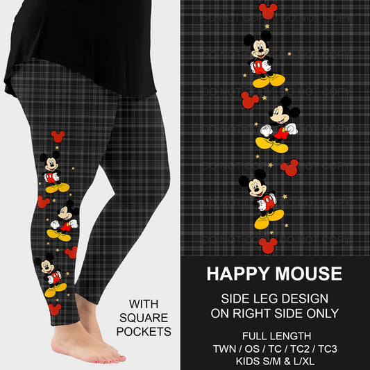 B198 - Preorder Happy Mouse Side Design Leggings w/ Pockets (Closes 12/08. ETA early Feb.)