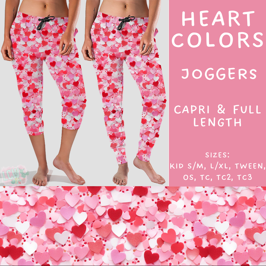 Batch #252 - Valentines Day - Closes 12/11 - ETA late Jan - Heart Colors Full and Capri Length Joggers