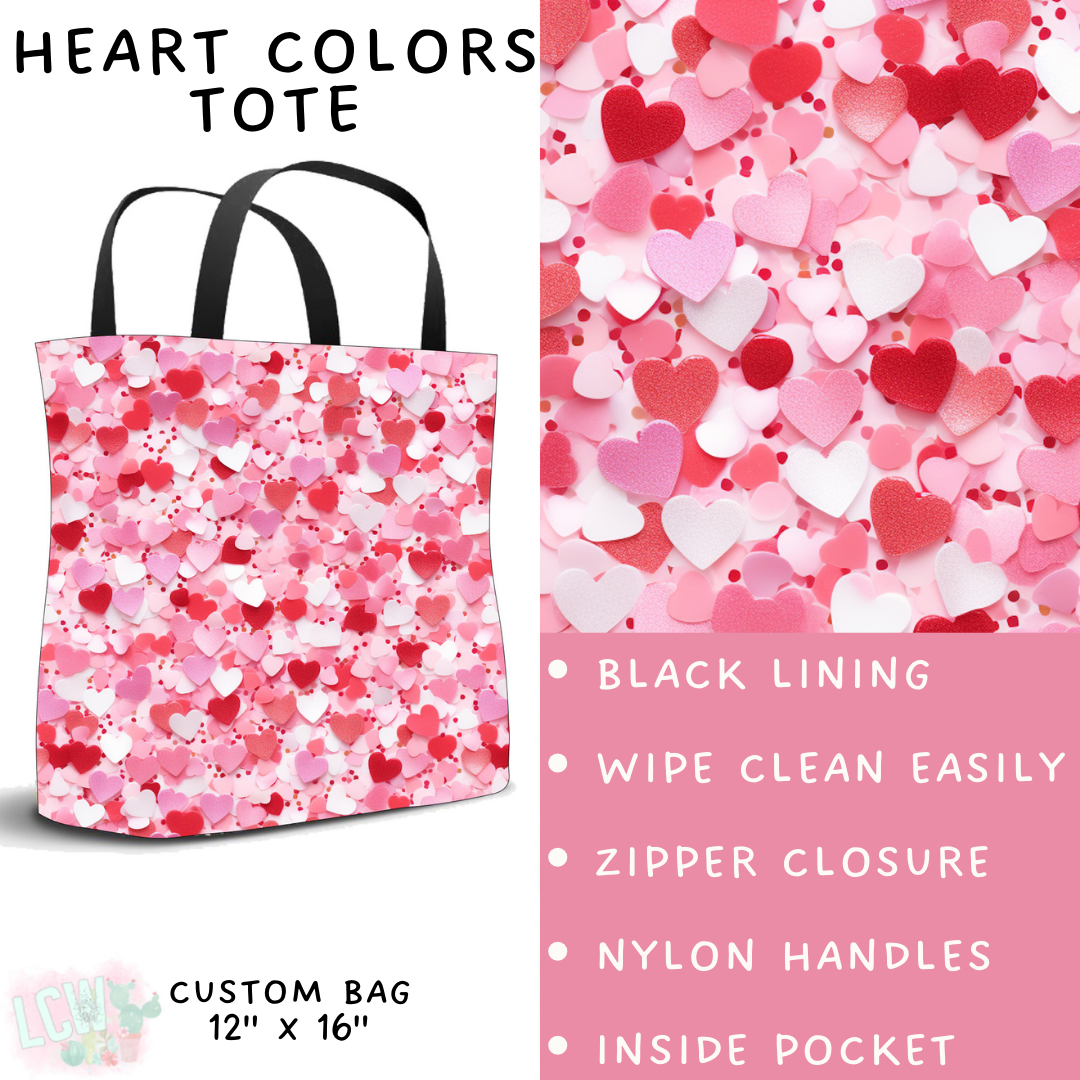 Batch #252 - Valentines Day - Closes 12/11 - ETA late Jan - Heart Colors Tote