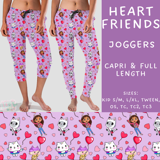 Batch #253 - Valentine Characters - Closes 12/13 - ETA mid/late Jan - Heart Friends Full and Capri Length Joggers