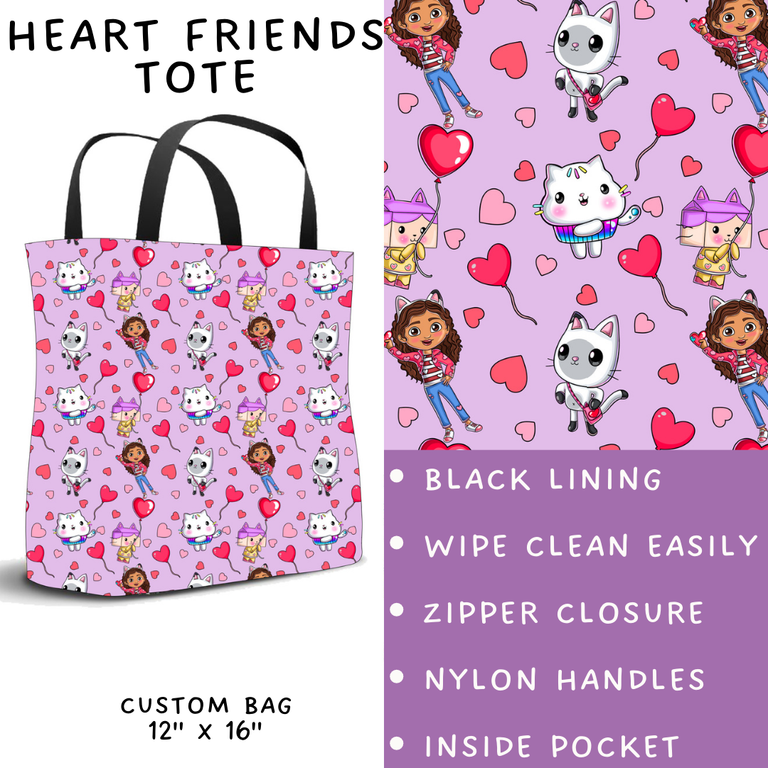 Batch #253 - Valentine Characters - Closes 12/13 - ETA mid/late Jan - Heart Friends Tote