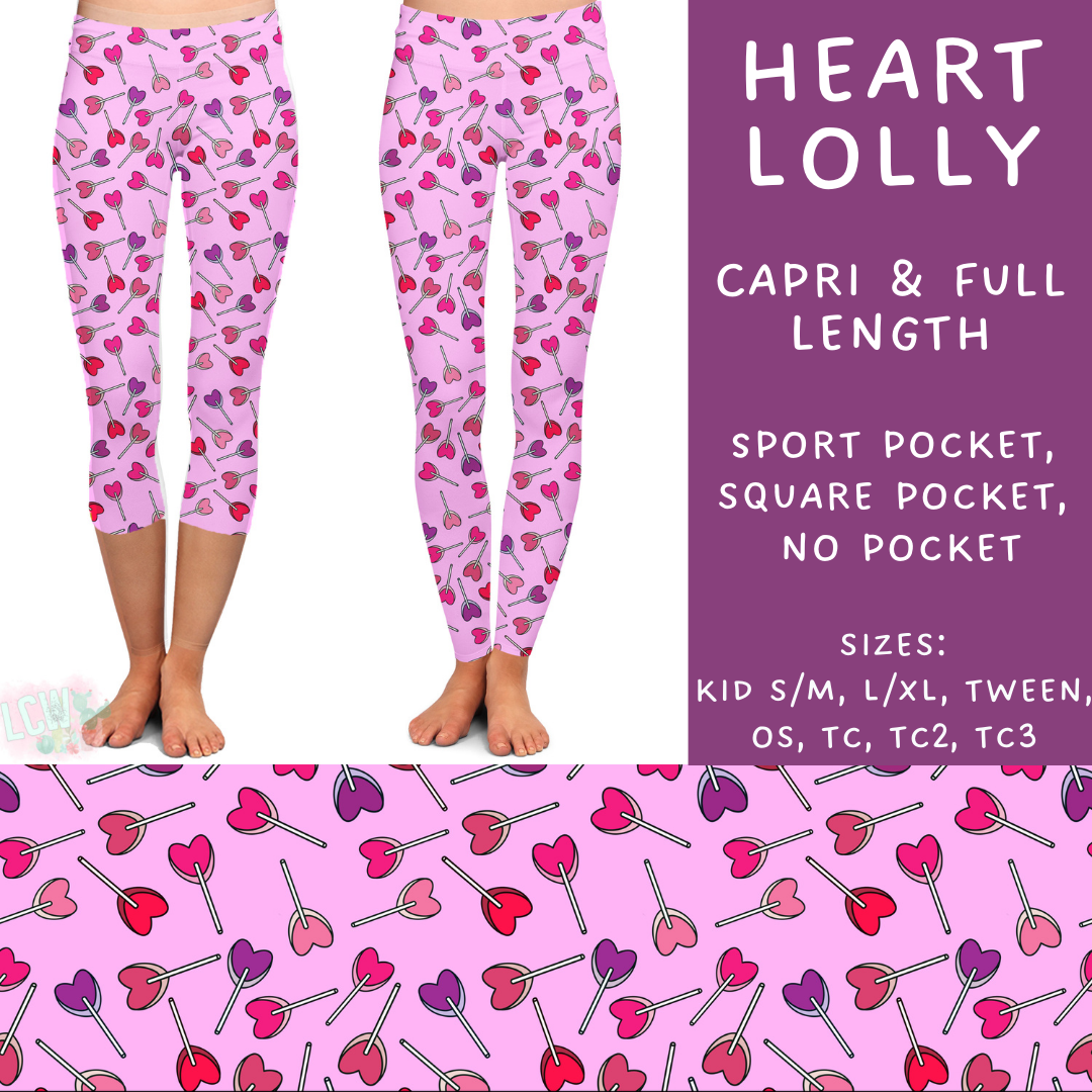 Batch #252 - Valentines Day - Closes 12/11 - ETA late Jan - Heart Lolly Full and Capri Length Leggings