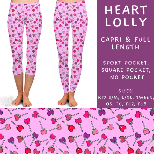 Batch #252 - Valentines Day - Closes 12/11 - ETA late Jan - Heart Lolly Full and Capri Length Leggings