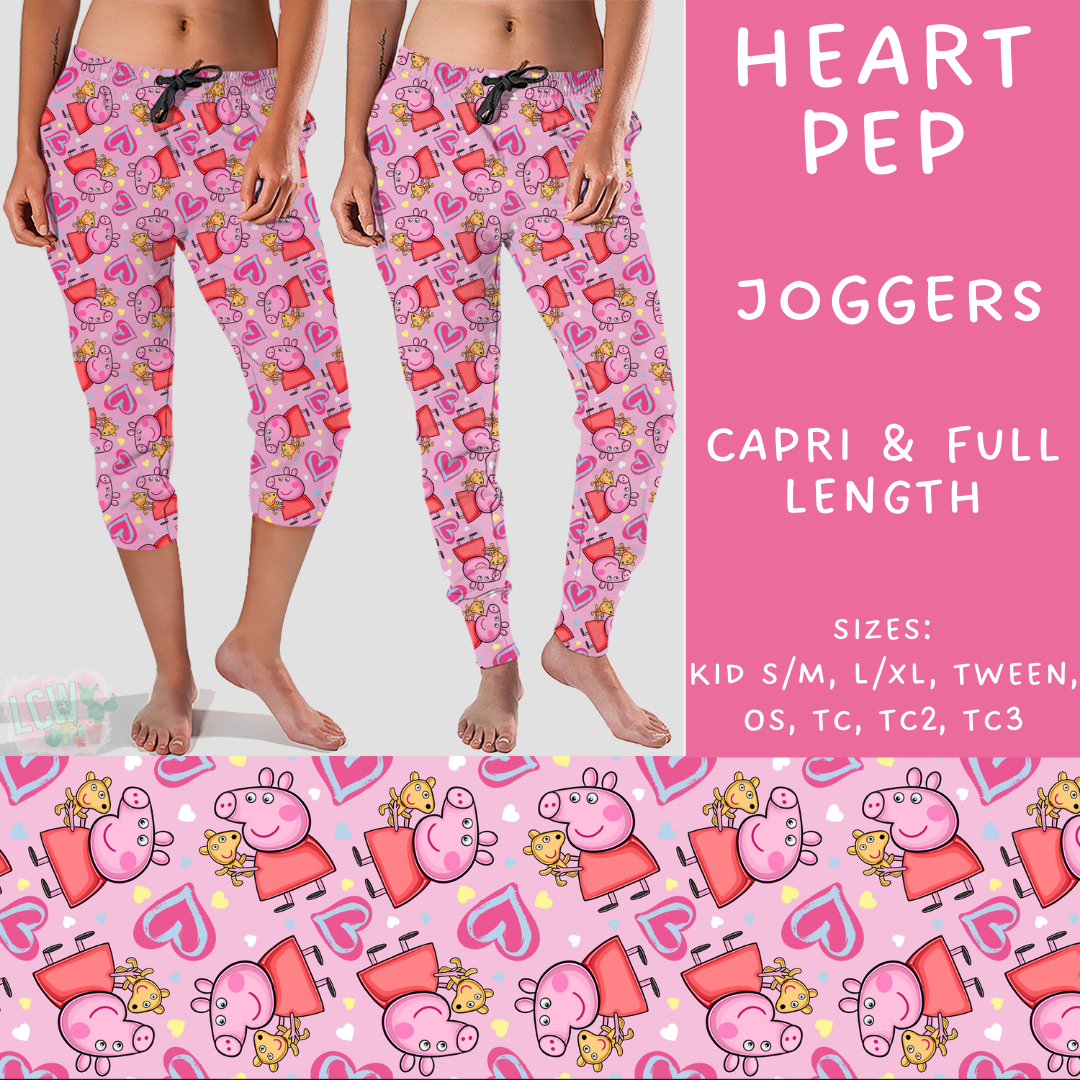 Batch #253 - Valentine Characters - Closes 12/13 - ETA mid/late Jan - Heart Pep Full and Capri Length Joggers