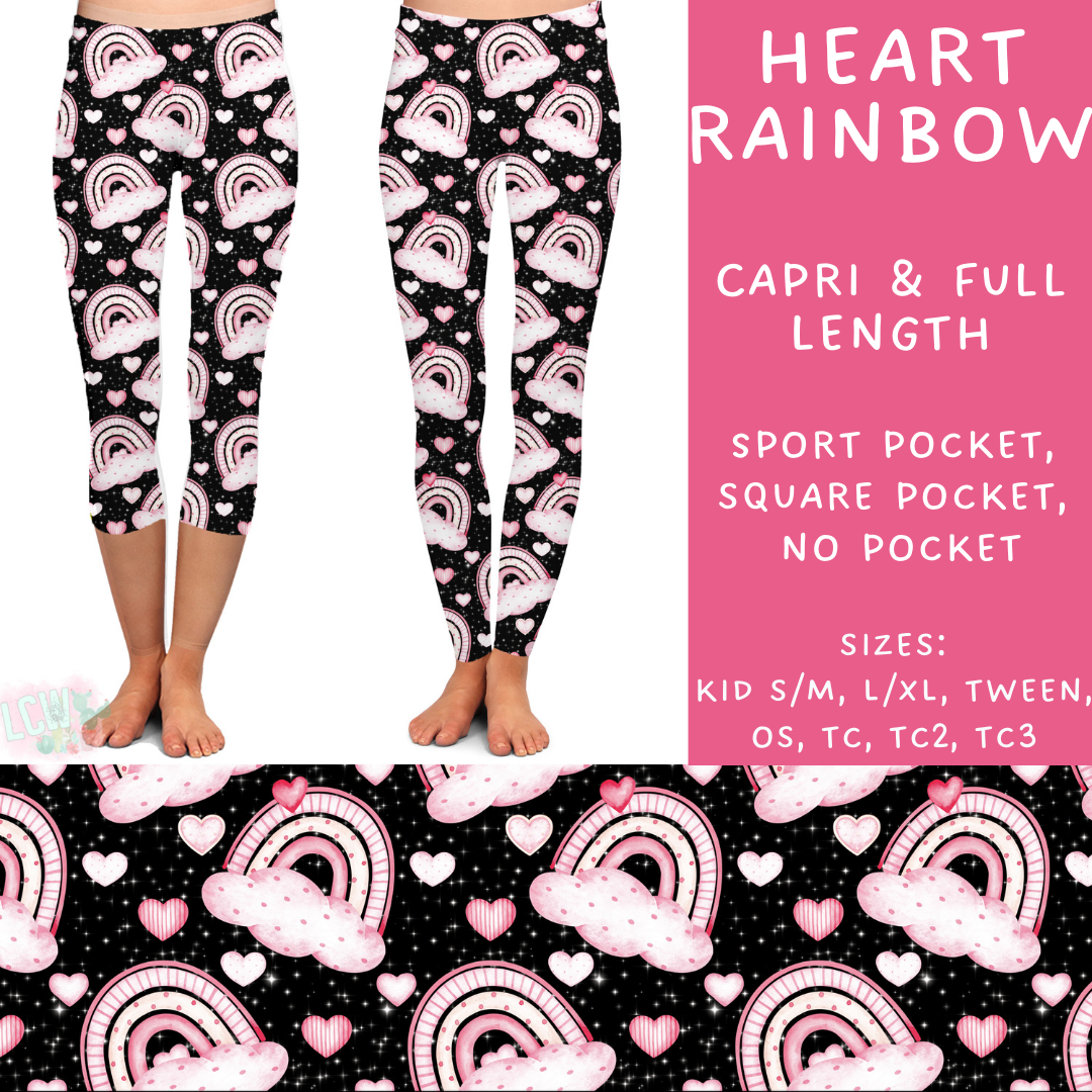 Batch #252 - Valentines Day - Closes 12/11 - ETA late Jan - Heart Rainbow Full and Capri Length Leggings