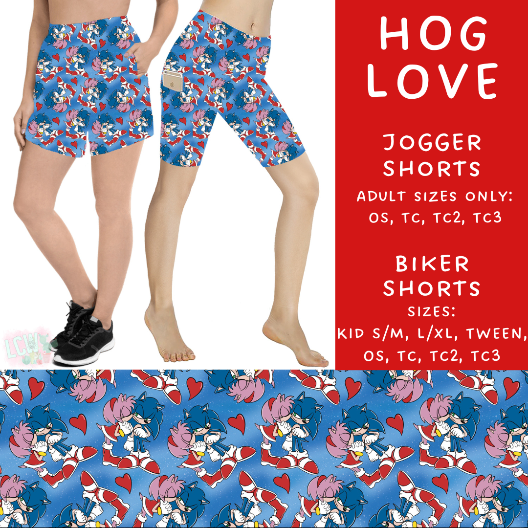 Batch #253 - Valentine Characters - Closes 12/13 - ETA mid/late Jan - Hog Love Biker & Jogger Shorts