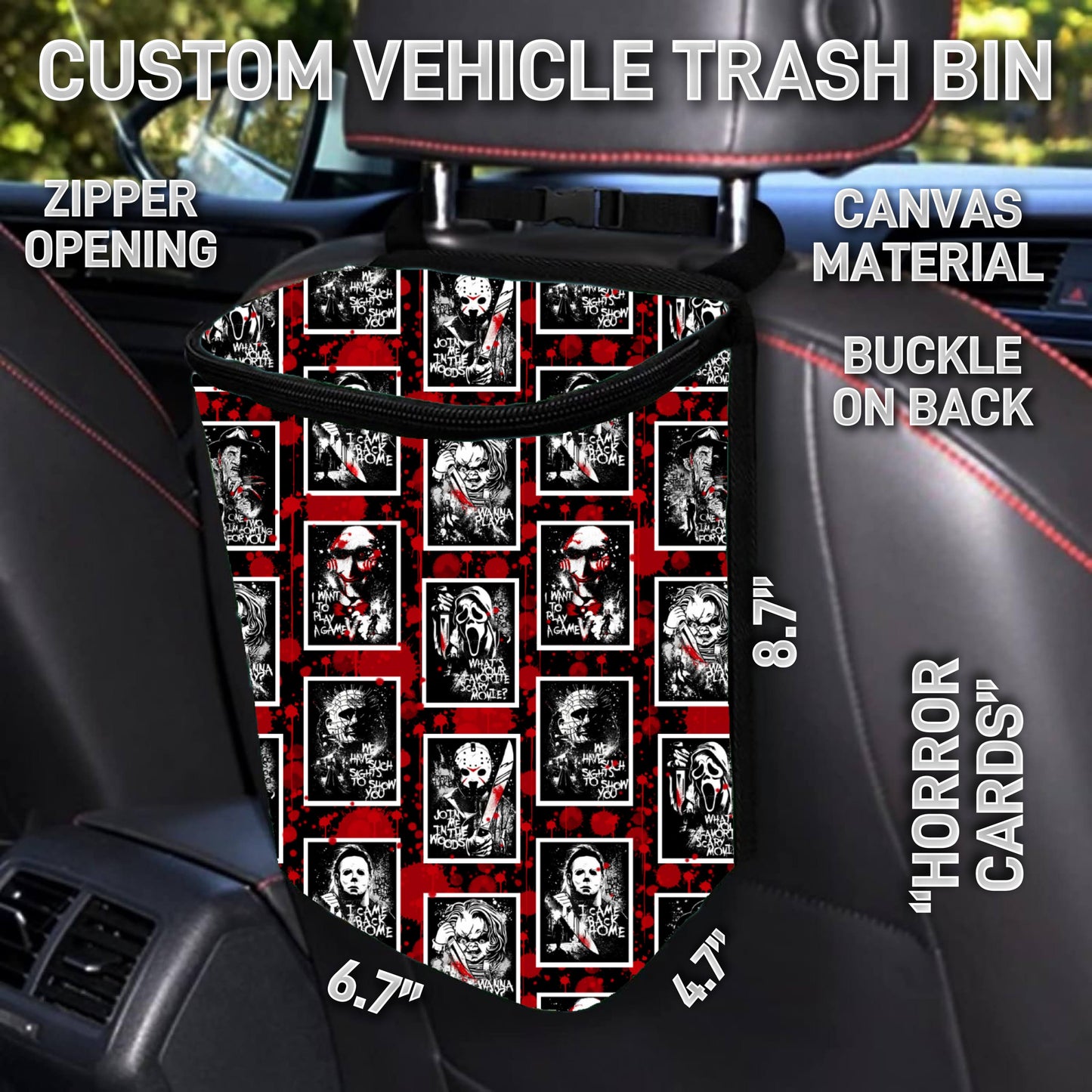 VT2B - Horror Cards Car Trash Bins - Preorder ETA: Early Feb