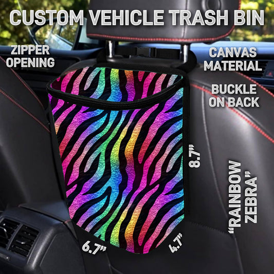 VT2B - Rainbow Zebra Car Trash Bins - Preorder ETA: Early Feb