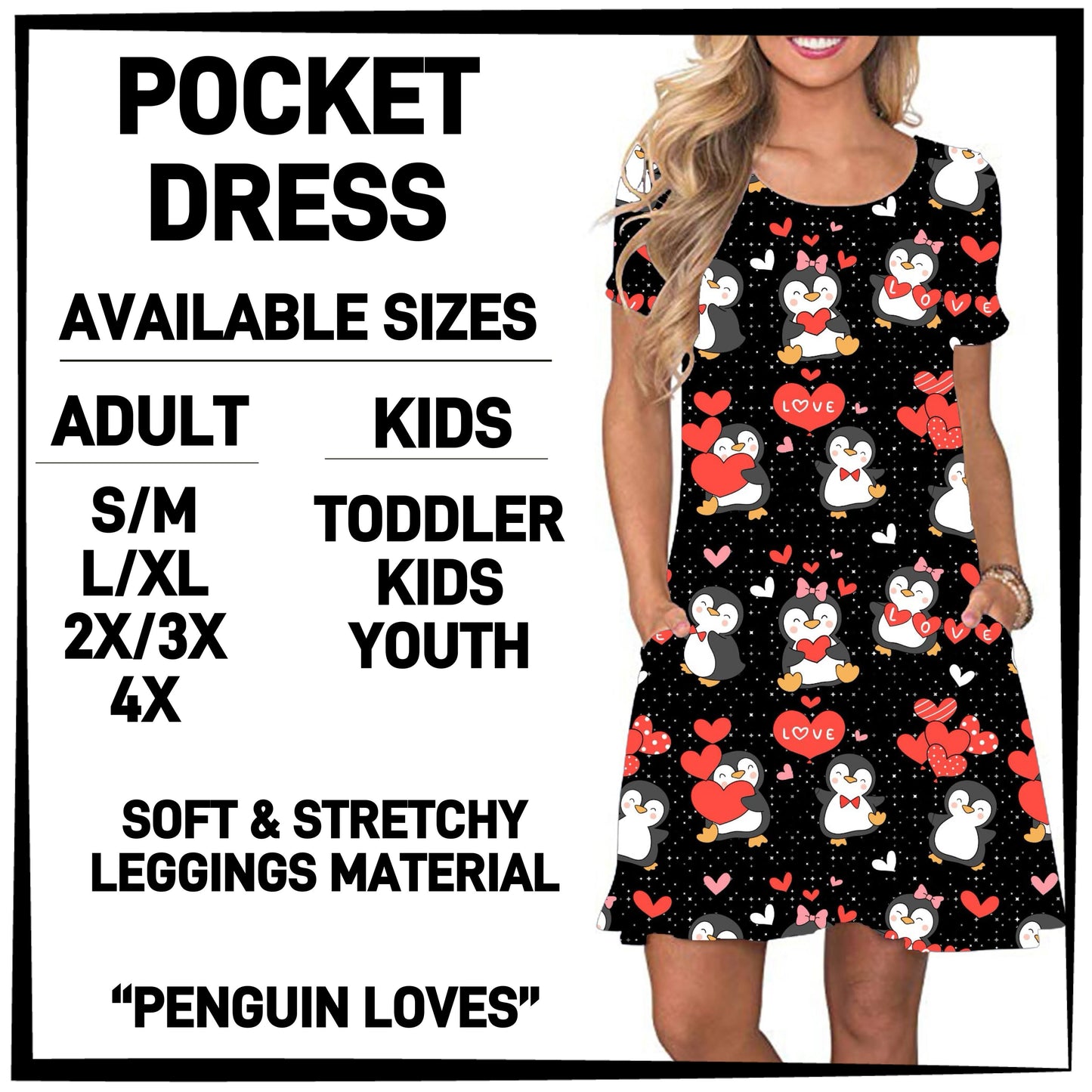 VD2B - Penguin Loves Pocket Dress - Preorder ETA: Late Jan