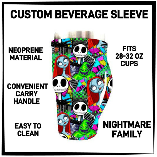 BS1L - Nightmare Family 28-32oz Beverage Sleeves - Preorder ETA: Late Jan