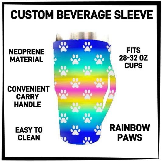 BS1L - Rainbow Paws 28-32oz Beverage Sleeves - Preorder ETA: Late Jan