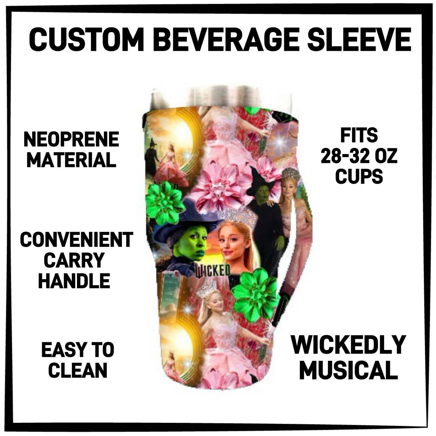 BS1L - Wickedly Musical 28-32oz Beverage Sleeves - Preorder ETA: Late Jan