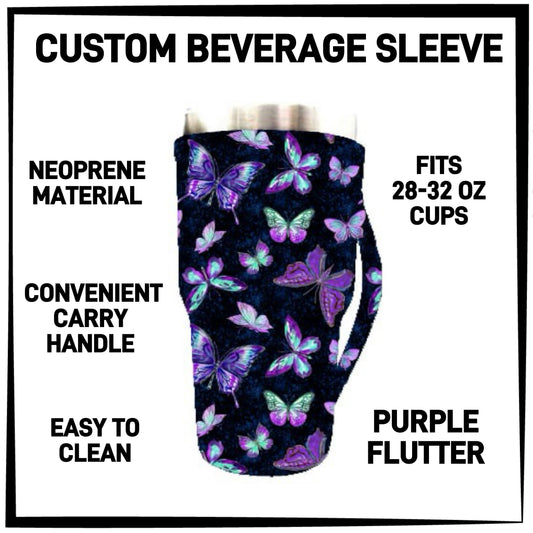 BS1L - Purple Flutter 28-32oz Beverage Sleeves - Preorder ETA: Late Jan