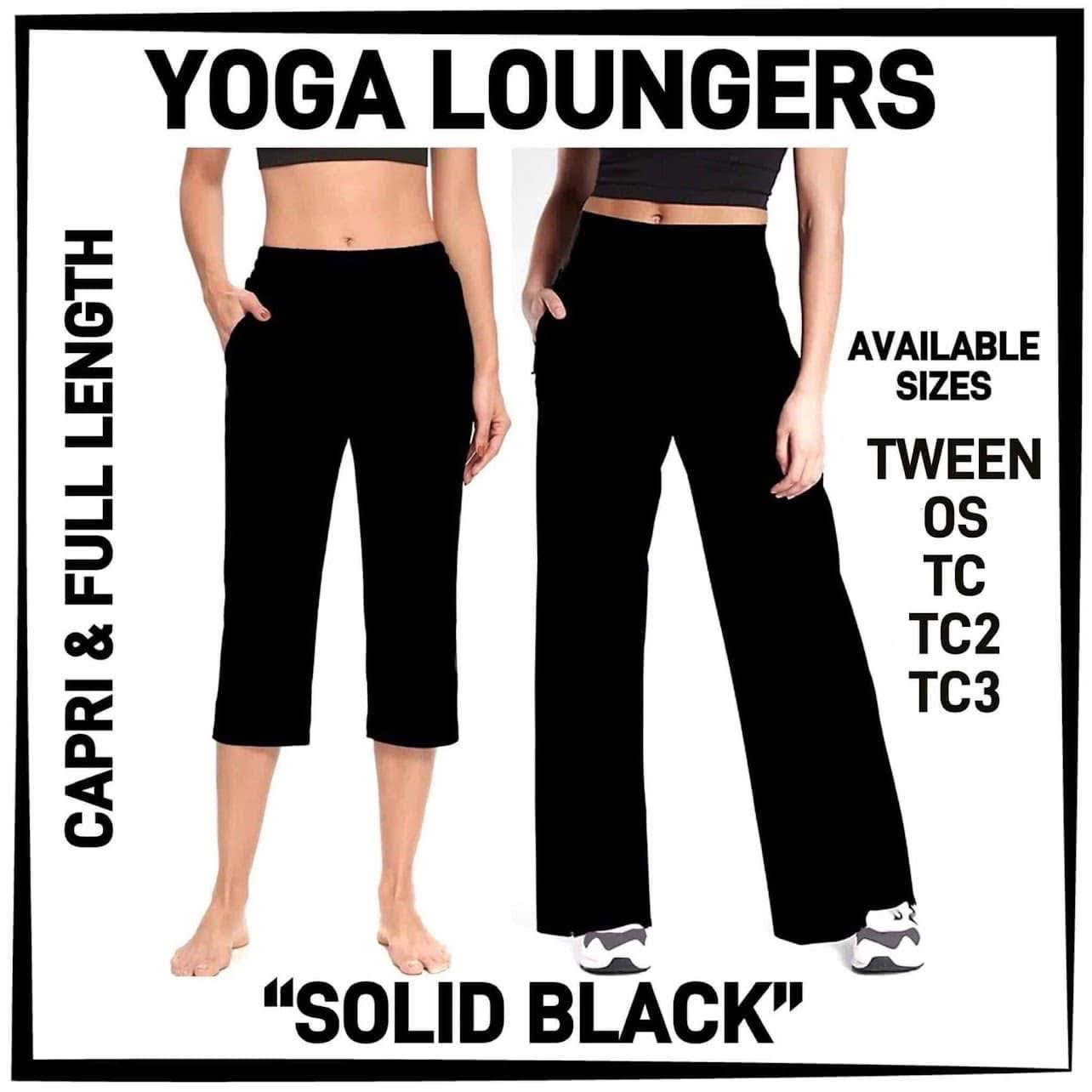 BL3O - Solid Black Yoga Loungers - Preorder ETA: Early Feb