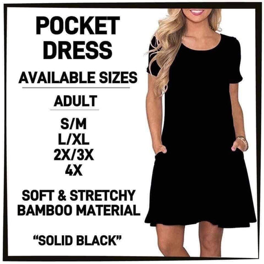 BL3O - Solid Black Pocket Dress - Preorder ETA: Early Feb