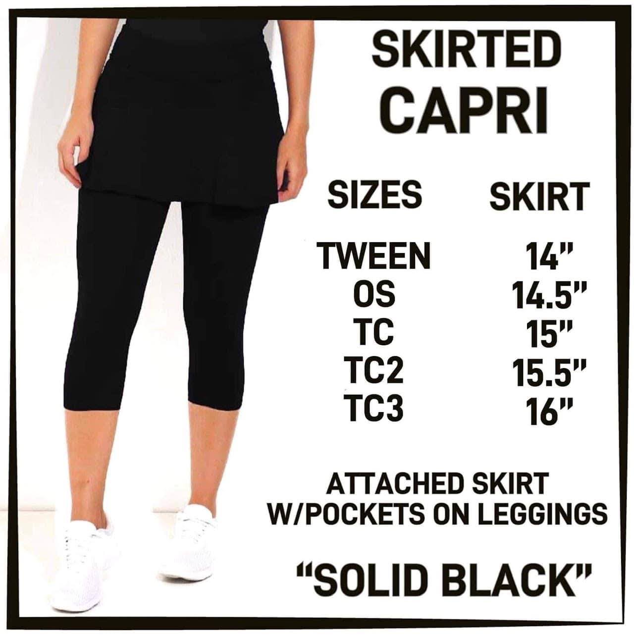 BL3O - Solid Black Skirted Capris - Preorder ETA: Early Feb