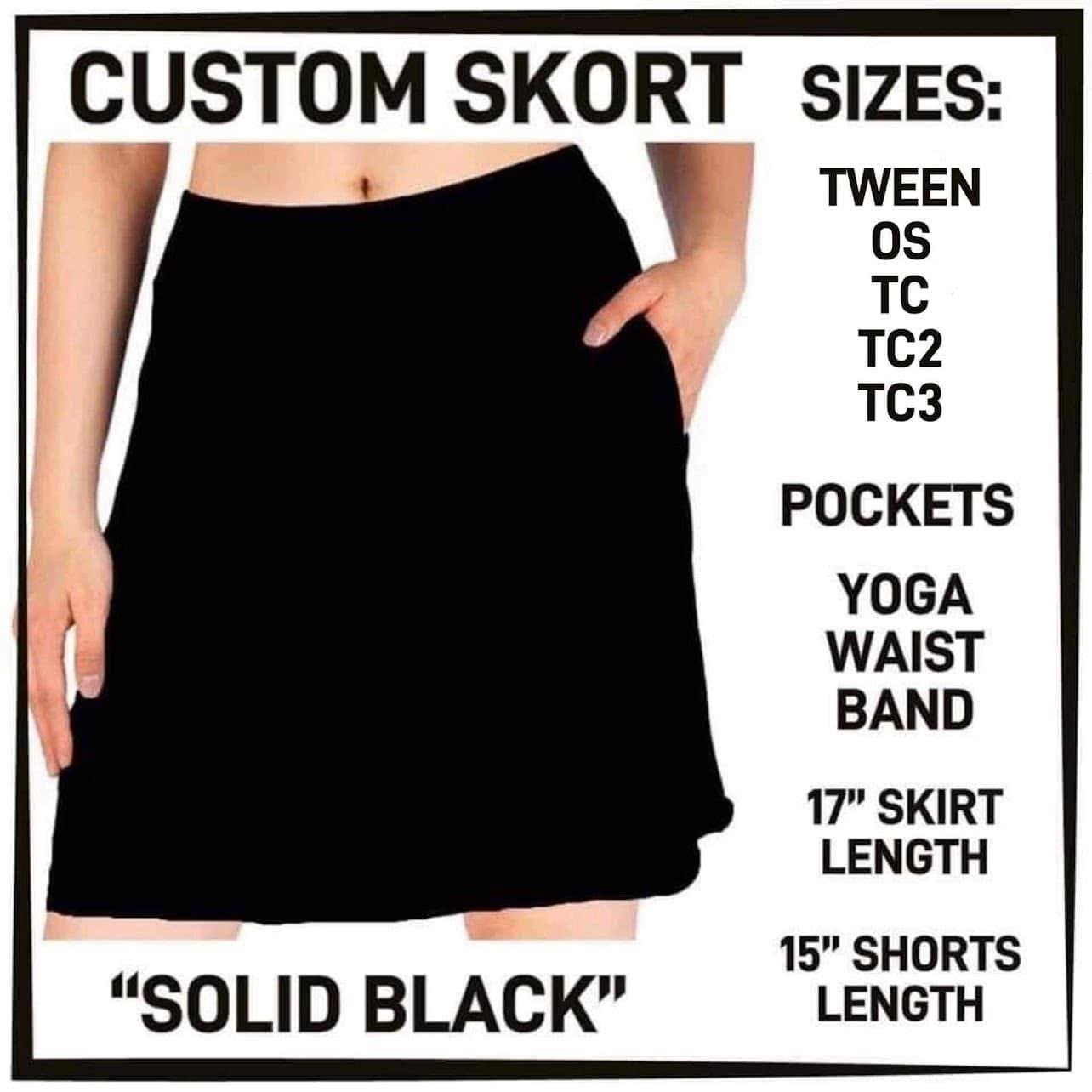 BL3O - Solid Black Skort with Pockets - Preorder ETA: Early Feb