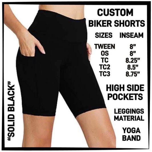 BL3O - Solid Black Biker Shorts with Pockets - Preorder ETA: Early Feb