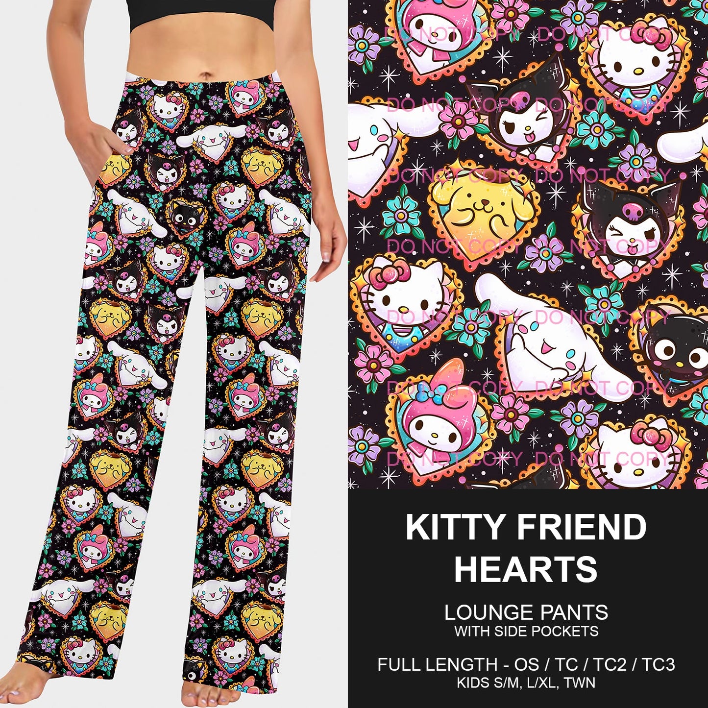 B197 - Preorder Kitty Friend Hearts Lounge Pants (Closes 12/01. ETA late Jan.)