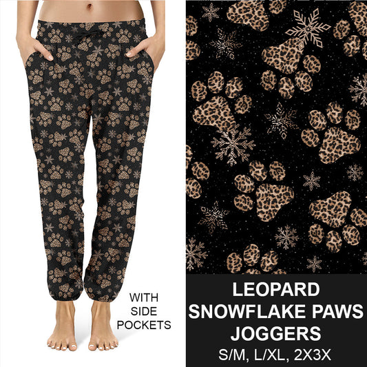 RTS - Leopard Snowflake Paws Joggers