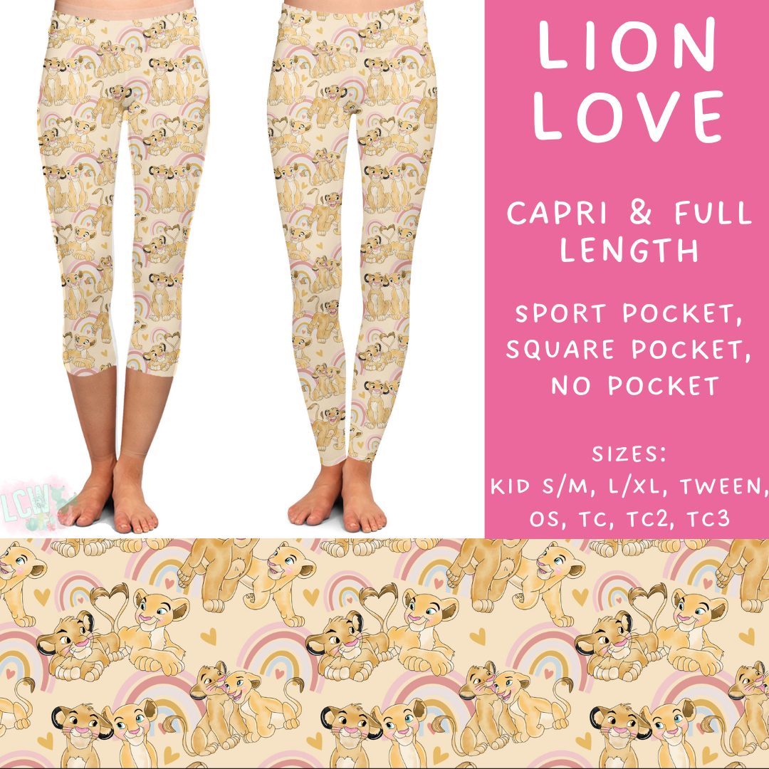 Batch #250 - Magical Valentine - Closes 12/9 - ETA late Jan - Lion Love Full and Capri Length Leggings