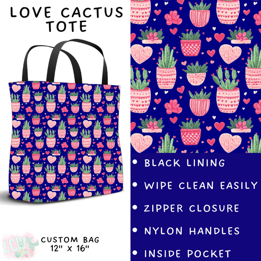 Batch #252 - Valentines Day - Closes 12/11 - ETA late Jan - Love Cactus Tote