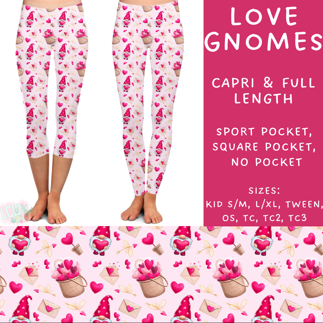 Batch #252 - Valentines Day - Closes 12/11 - ETA late Jan - Love Gnomes Full and Capri Length Leggings