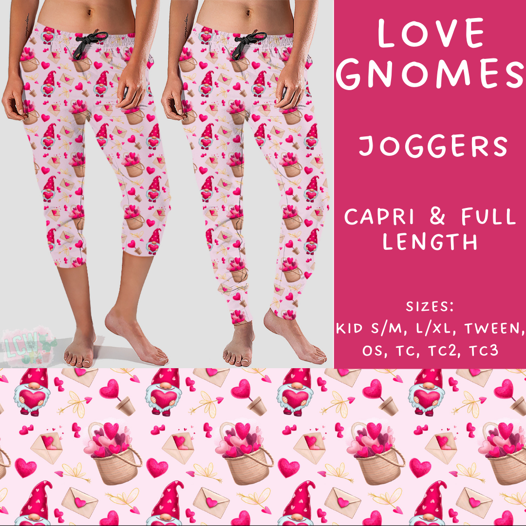 Batch #252 - Valentines Day - Closes 12/11 - ETA late Jan - Love Gnomes Full and Capri Length Joggers