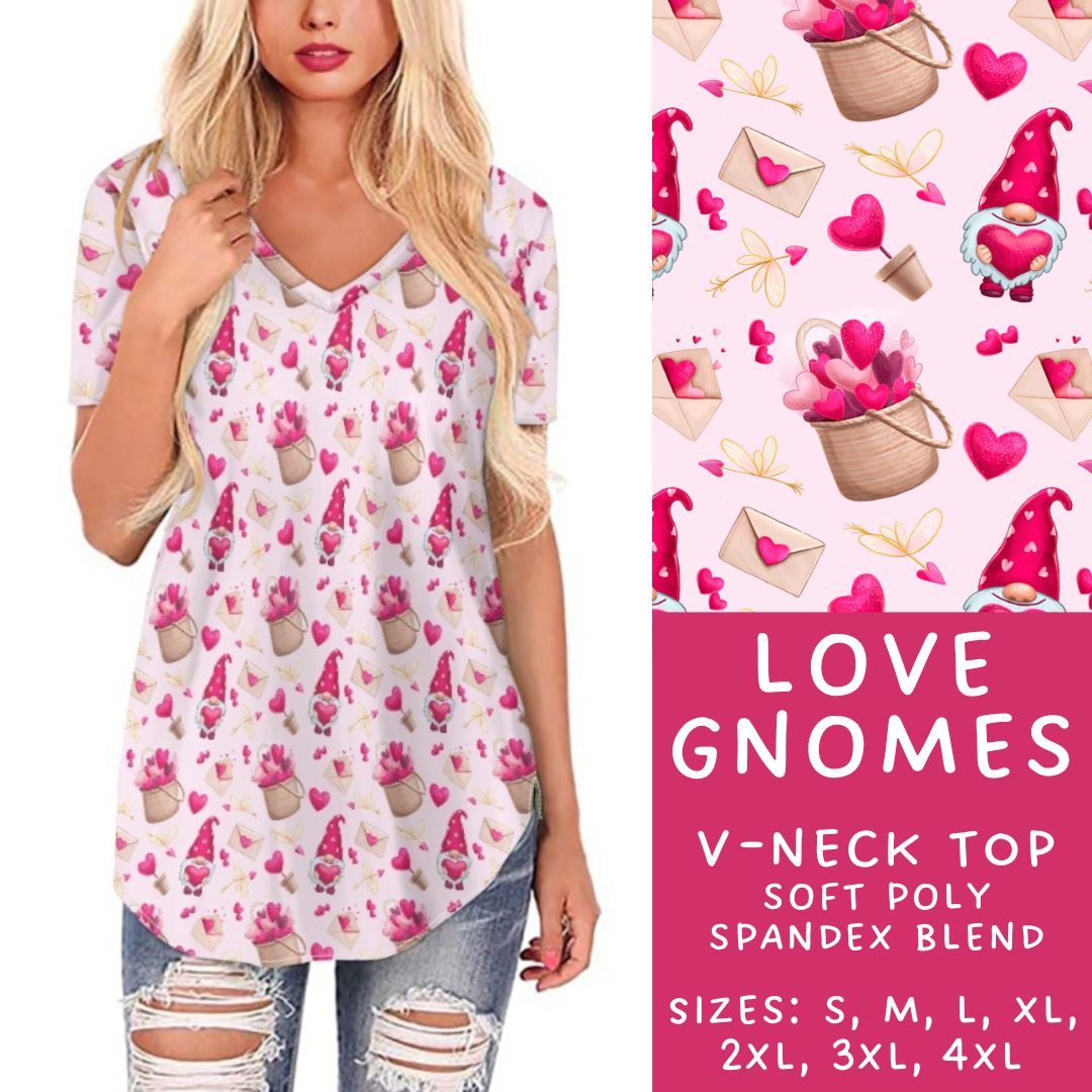 Batch #252 - Valentines Day - Closes 12/11 - ETA late Jan - Love Gnomes V-Neck Tee