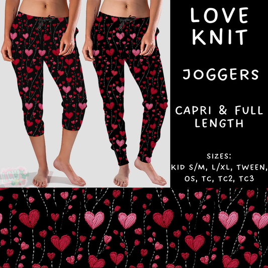 Batch #252 - Valentines Day - Closes 12/11 - ETA late Jan - Love Knit Full and Capri Length Joggers