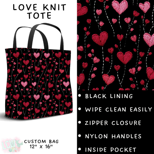 Batch #252 - Valentines Day - Closes 12/11 - ETA late Jan - Love Knit Tote