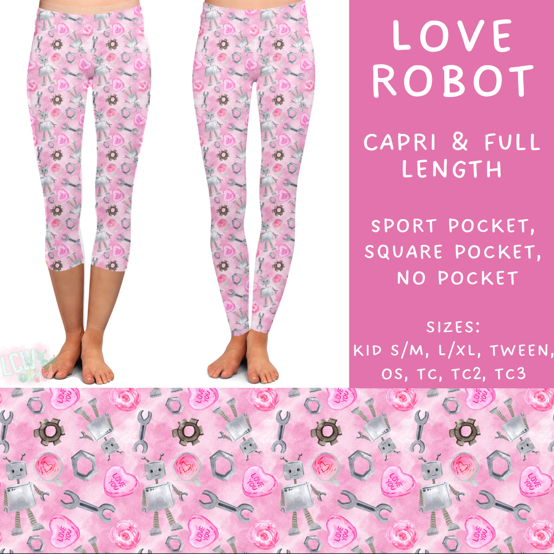 Batch #252 - Valentines Day - Closes 12/11 - ETA late Jan - Love Robot Full and Capri Length Leggings