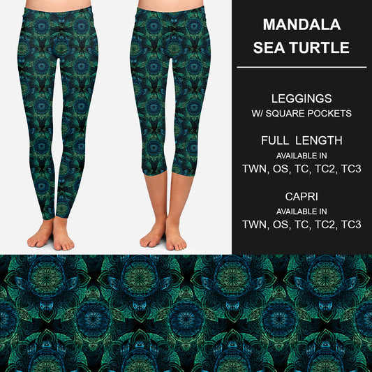 RTS - Mandala Sea Turtle Leggings w/ Pockets