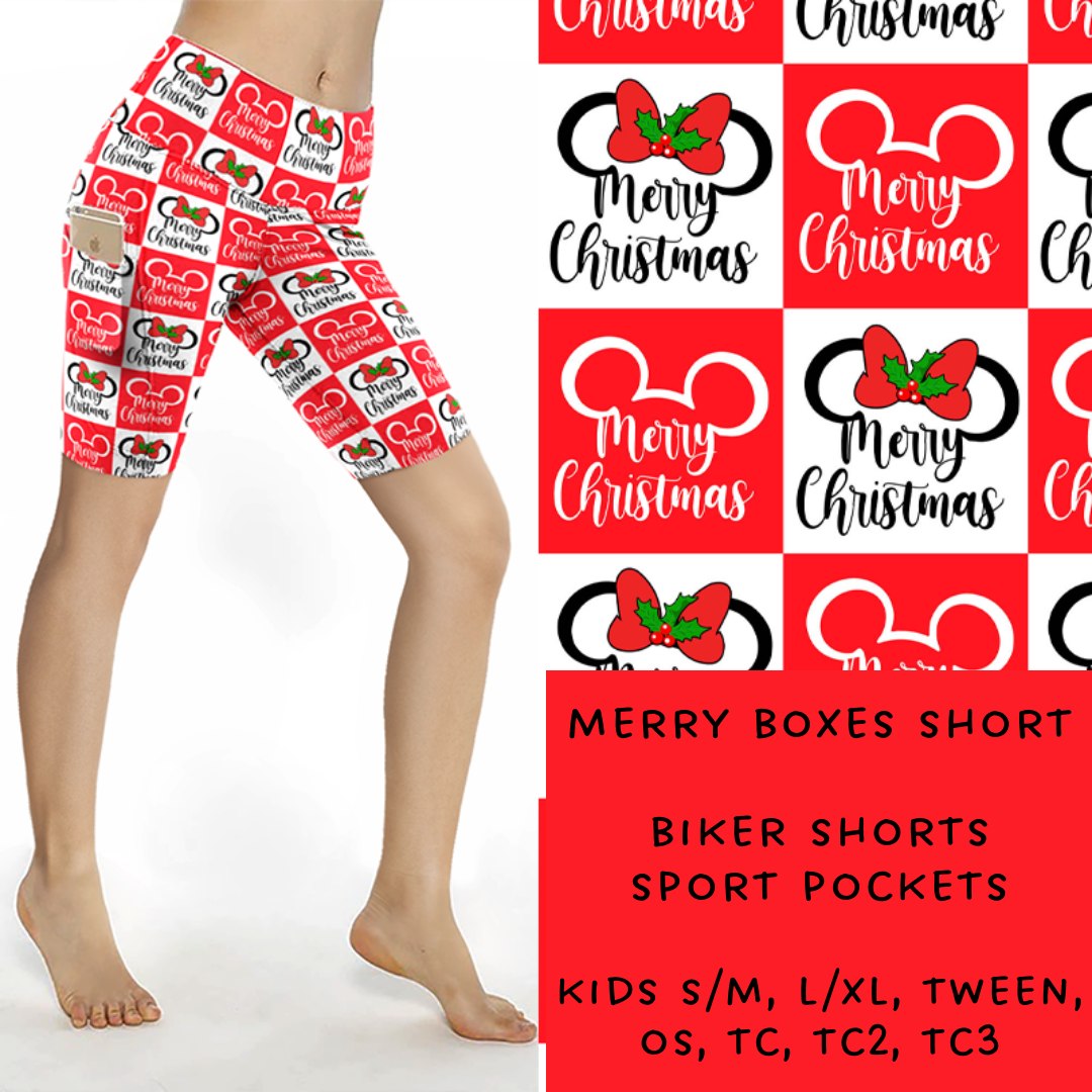 Ready To Ship - Merry Boxes Biker Shorts