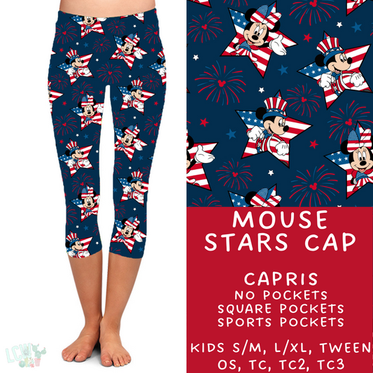 Ready To Ship - Mouse Stars Capri Leggings