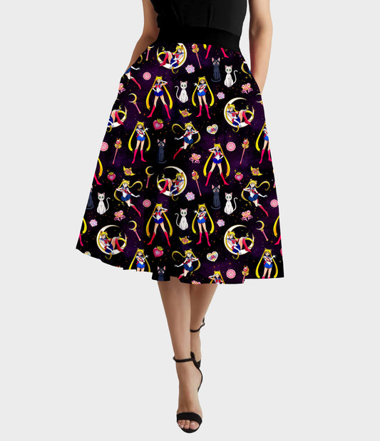 RTS - Moon Girl Swing Skirt w/ Pockets