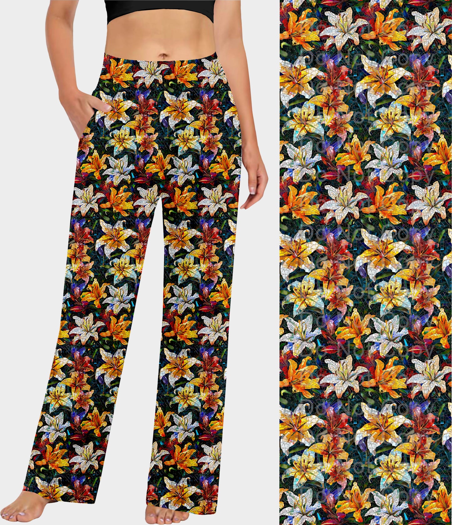 RTS - Mosaic Lilies Lounge Pants