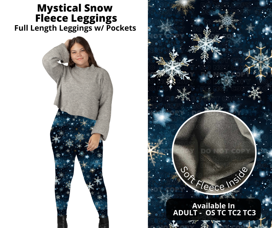 Mystical Snow Plaid Fleece Leggings