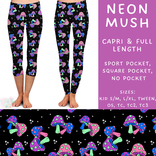 Batch #249 - October Request Run - Closes 12/6 - ETA late Jan - Neon Mush Full and Capri Length Leggings