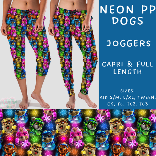 Batch #247 - Cool Characters 6 - Closes 12/2 - ETA late Jan - Neon PP Dogs Full and Capri Length Joggers