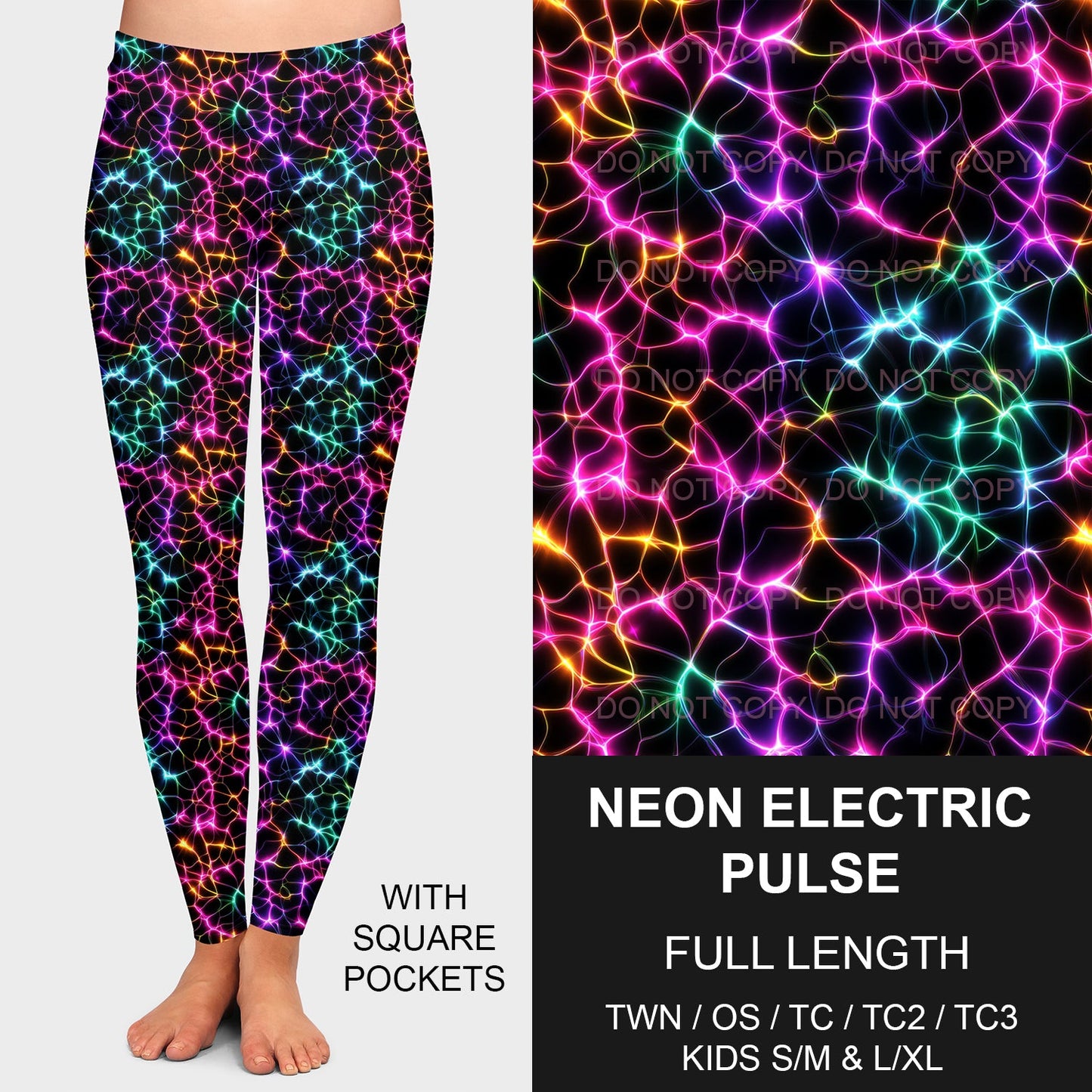 B200 - Preorder Neon Electric Pulse Leggings w/ Pockets (Closes 12/15. ETA late Feb.)