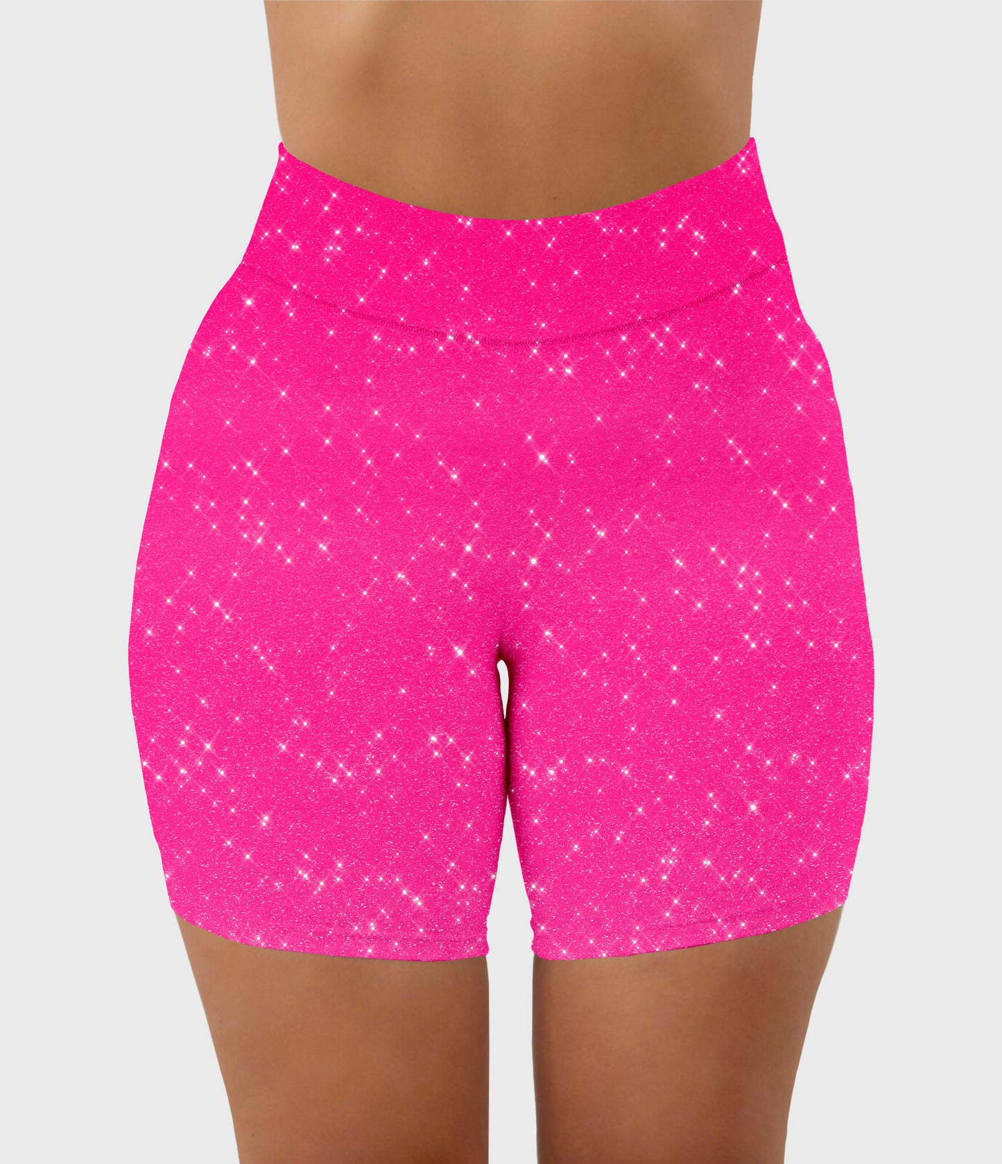 RTS - Neon Pink Sparkle Biker Shorts